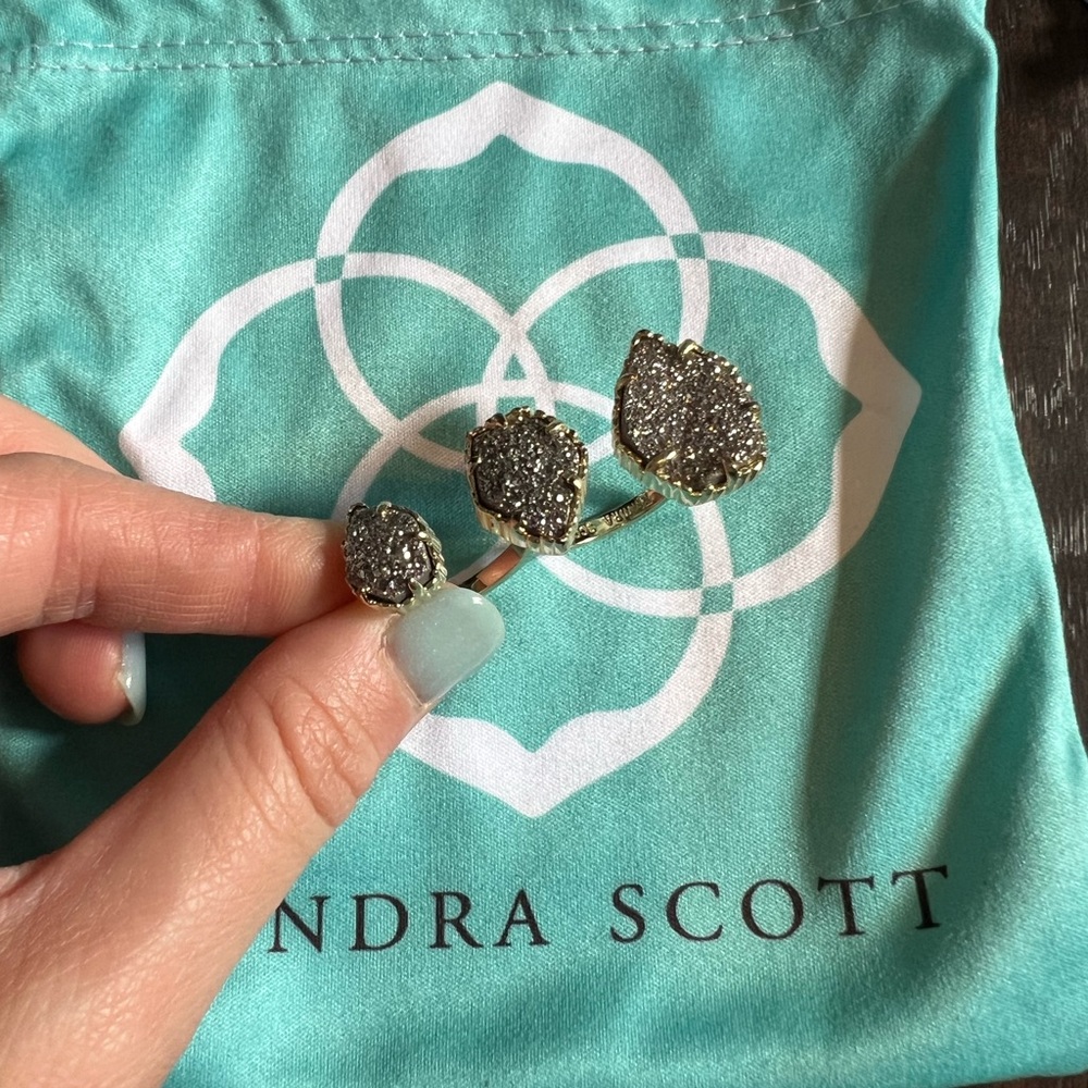 Kendra Scott Naomi Gold Druzy Ring S/M